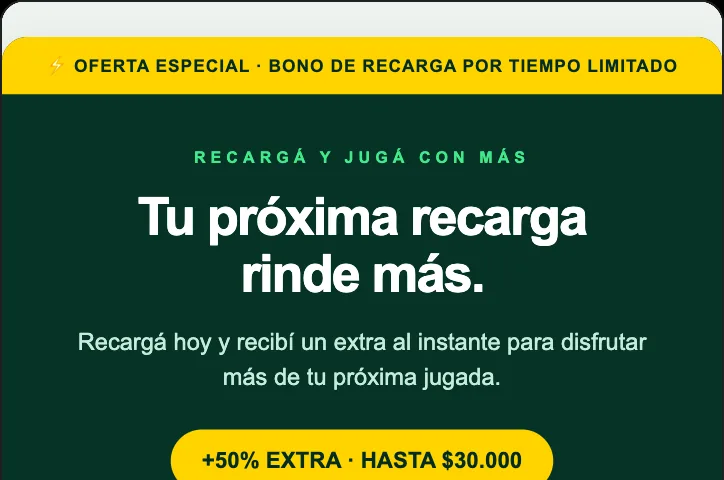 Plantilla de email: Recarga con bono