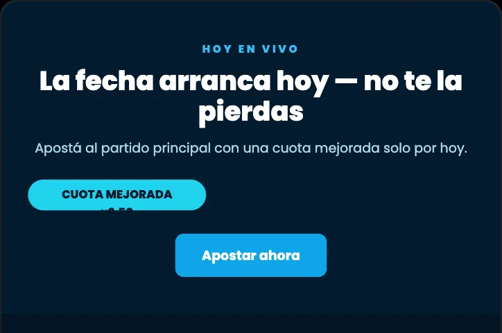 Plantilla de email: Apuesta en vivo
