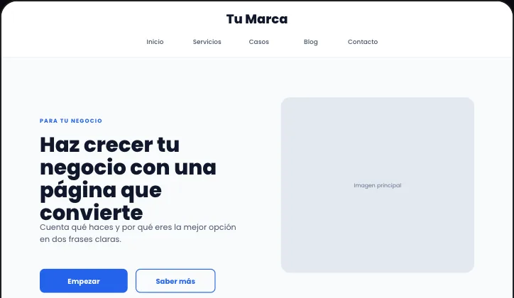 Plantilla de landing: Evento o webinar