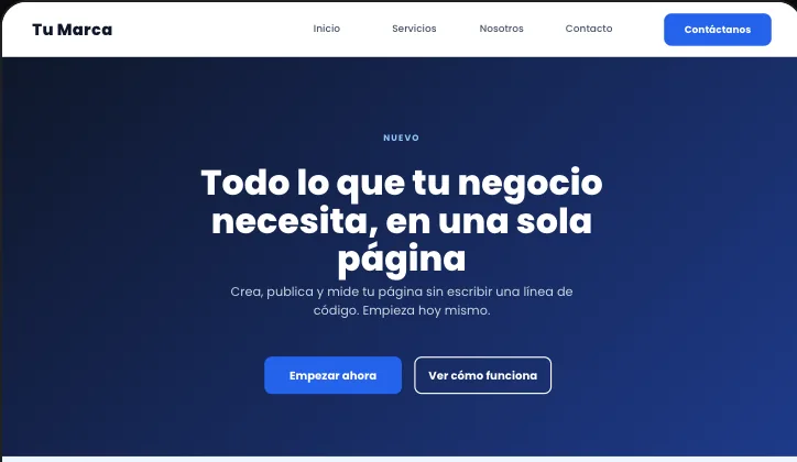 Plantilla de landing: Newsletter o lista de espera